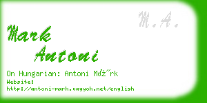 mark antoni business card